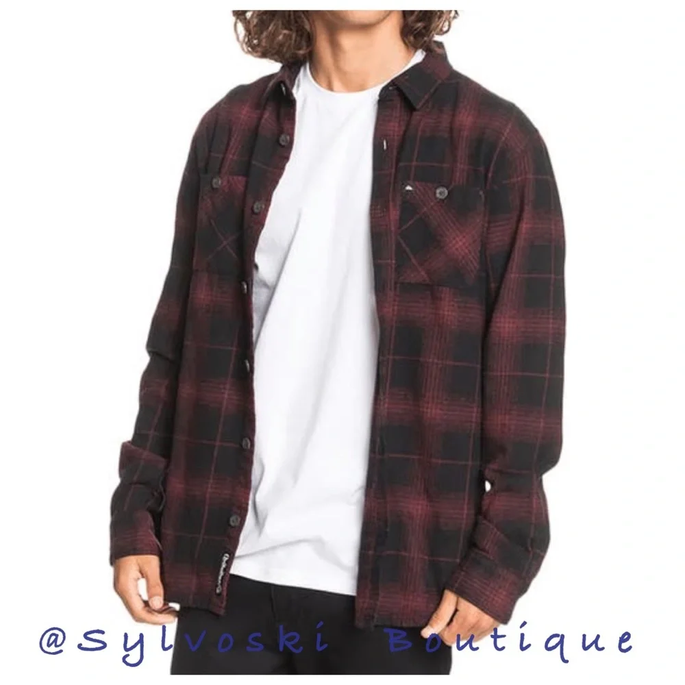 🔥Quiksilver Shadow Swells Long Sleeve Shirt NWT - Picture 2 of 8